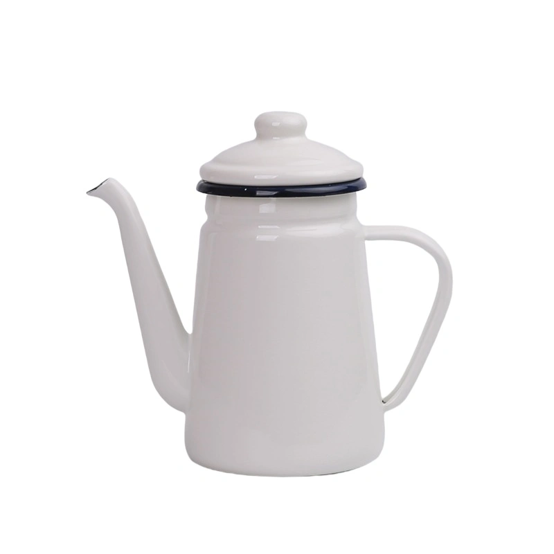 Camping Outdoors Coffee Pot Enamel Coating Milk Pitcher Water Jug Teapot Kettle