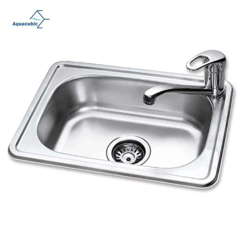 Factory Wholesale Commercial Bar Above Counter Kitchen Sink Stainless Steel Finished Brushed Single Bowl Sink