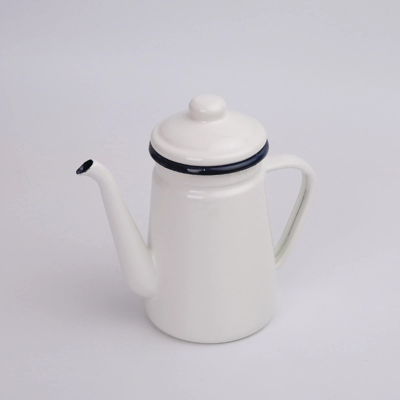 Camping Outdoors Coffee Pot Enamel Coating Milk Pitcher Water Jug Teapot Kettle