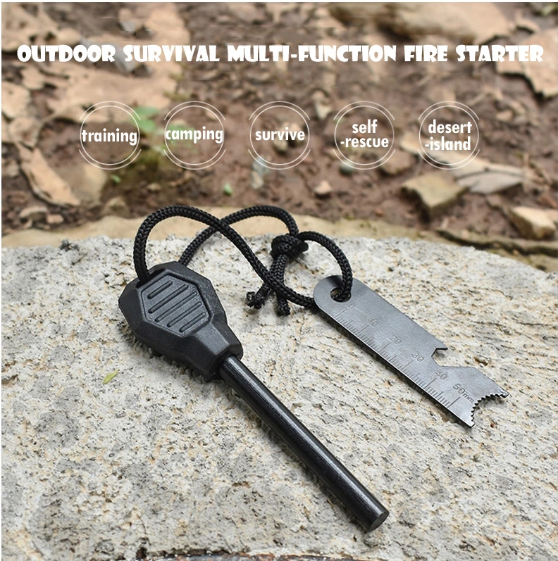 Multifunctional Outdoor Small Fire-Starter Waterproof Flint Fire Steel Survival Lighter Ferrocerium Rods Camping Emergency Equipment Flintstones Bushcraft